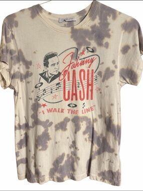 DAYDREAMER Johnny Cash Gray Tie-Dye Cotton T-shirt Women’s Size M